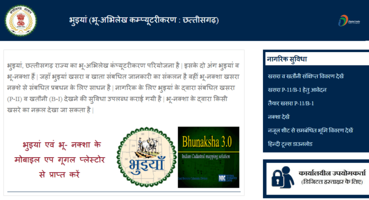 CG Chhattisgarh Bhuiyan(Bhulekh) | Land Records, Geo Map - B1 Khasra, P-II Khatauni Imitation, View Report Online