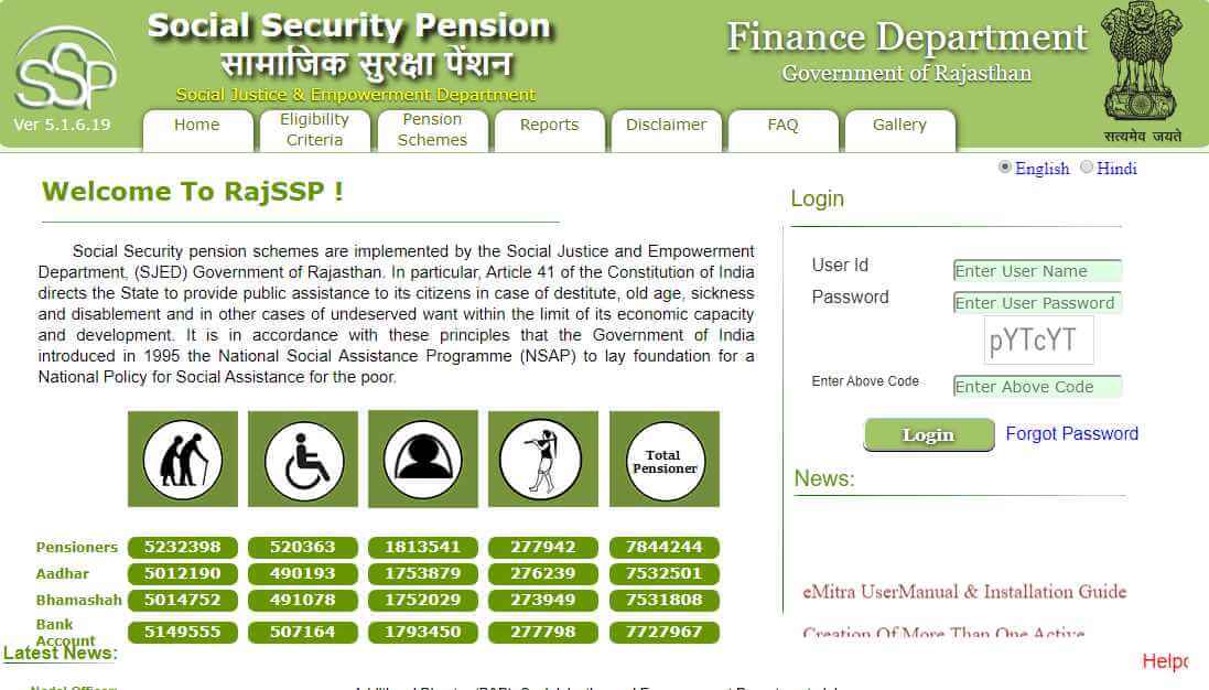 Social Security Pension Rajasthan | Online Application | Application Form